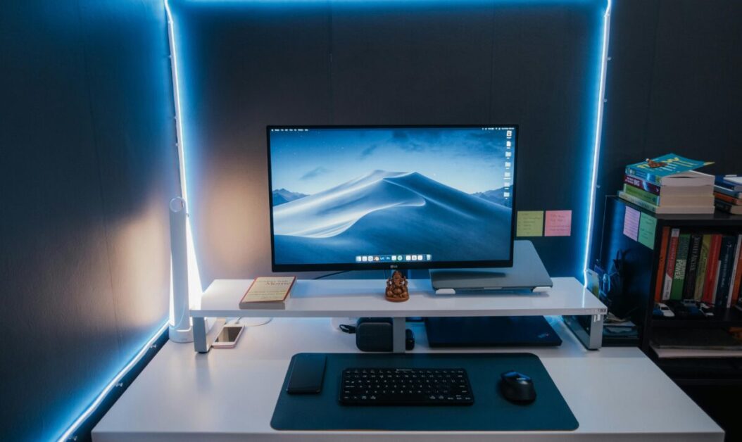 Computer Monitor on a Computer Table ,productivity hacks.